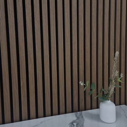 Acoustic Wall Panel | Natural Dark Oak | Premium Wood Veneer - 2.4m