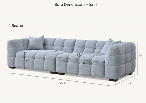 Tribeca Sofa Range in Oatmeal Boucle Fabric