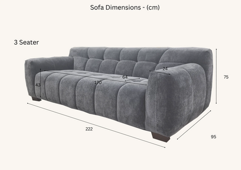 Harlem Sofa Range in Steel Velvet