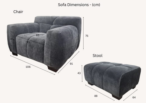 Harlem Sofa Range in Steel Velvet