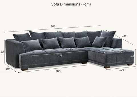 Gramercy Corner Sofa in Steel Velvet