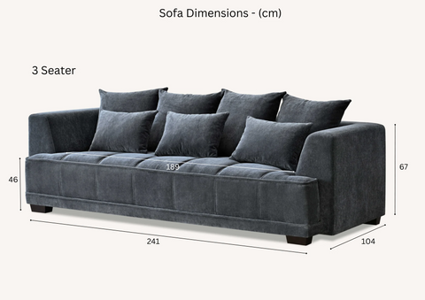 Gramercy Sofa Range in Steel Velvet