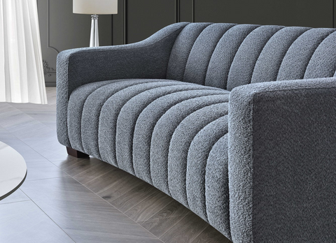 Astoria 3 Seater Sofa in Iron Boucle Fabric