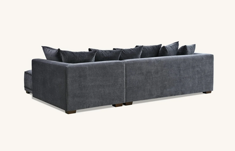 Gramercy Corner Sofa in Steel Velvet