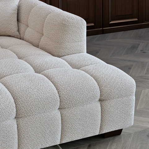 Tribeca Corner Group in Oatmeal Boucle Fabric