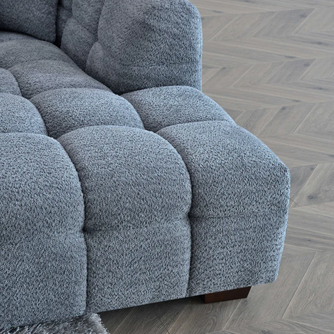 Tribeca Corner Group in Iron Boucle Fabric