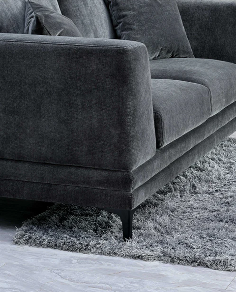 Lenox Sofa Range in Steel Velvet