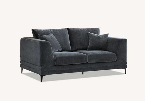 Lenox Sofa Range in Steel Velvet