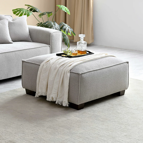 Dakota 4 seater with Chaise in Pebble Boucle