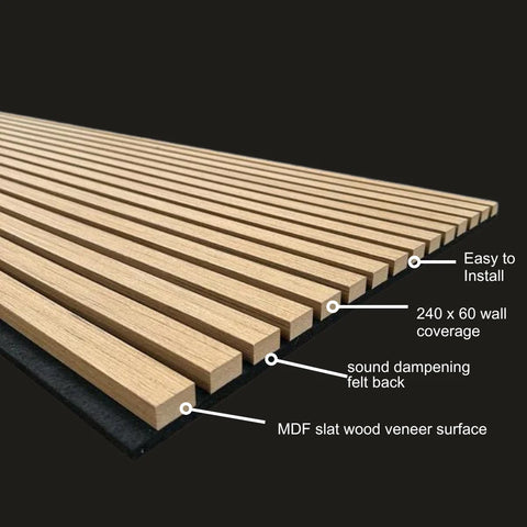 Acoustic Wall Panel | Natural Light Oak | Premium Wood Veneer - 2.4m