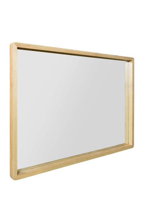 Solid Oak Rounded Corner Wall Mirror 39" X 27.5" (100CM X 70CM)