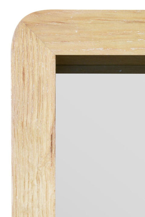 Solid Oak Rounded Corner Wall Mirror 39" X 27.5" (100CM X 70CM)