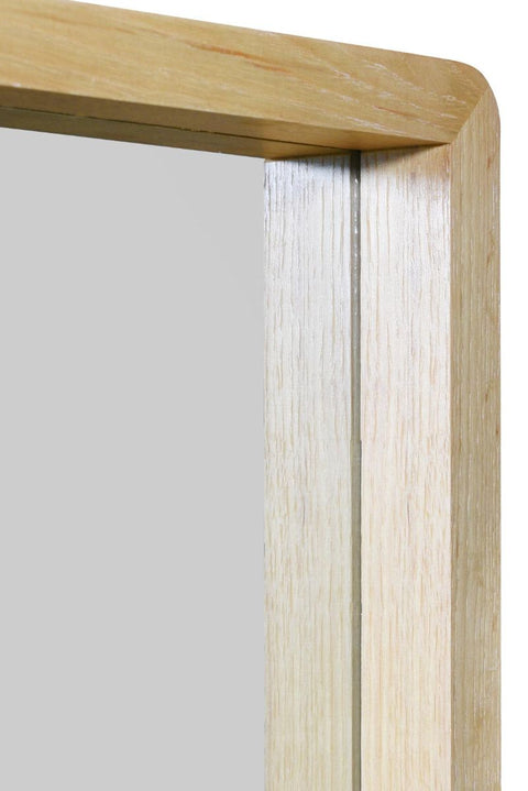 Solid Oak Rounded Corner Wall Mirror 39" X 27.5" (100CM X 70CM)