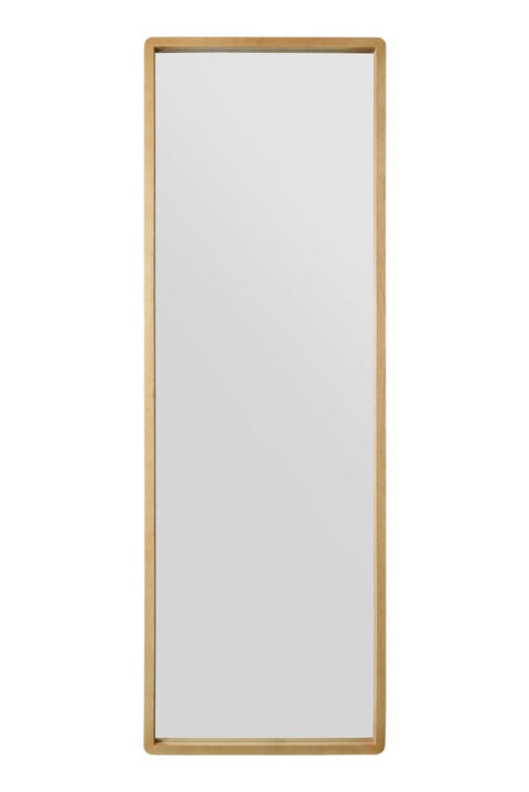 Solid Oak Rounded Corner Cheval Mirror 67" X 23" (170CM X 58CM)