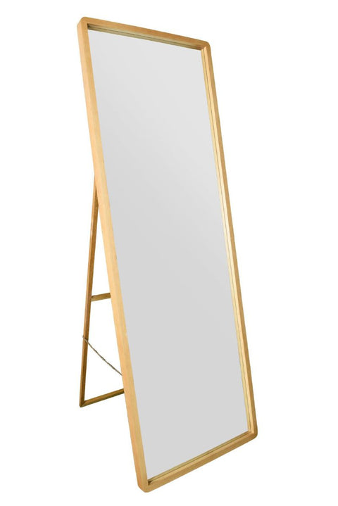 Solid Oak Rounded Corner Cheval Mirror 67" X 23" (170CM X 58CM)