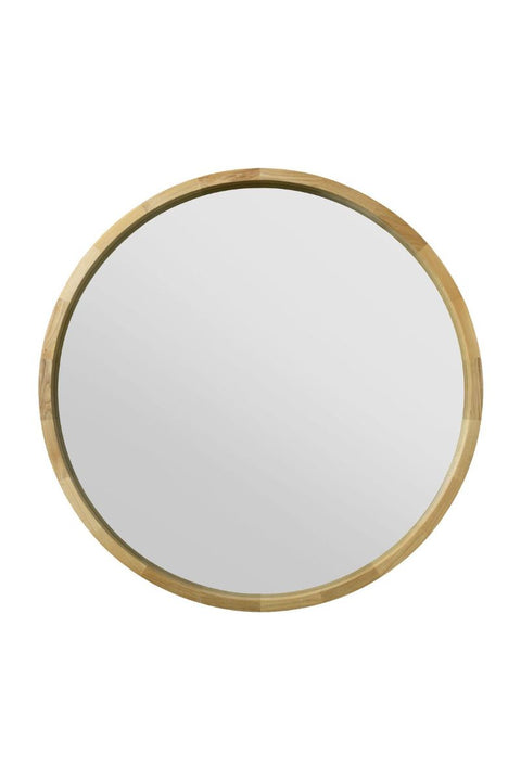 Solid Oak Round Deep Dish Framed Mirror 35" X 35" (90CM X 90CM)