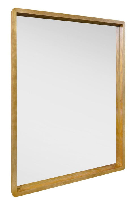 Solid Oak Framed Overmantle Wall Mirror 40" X 31" (102CM X 80CM)