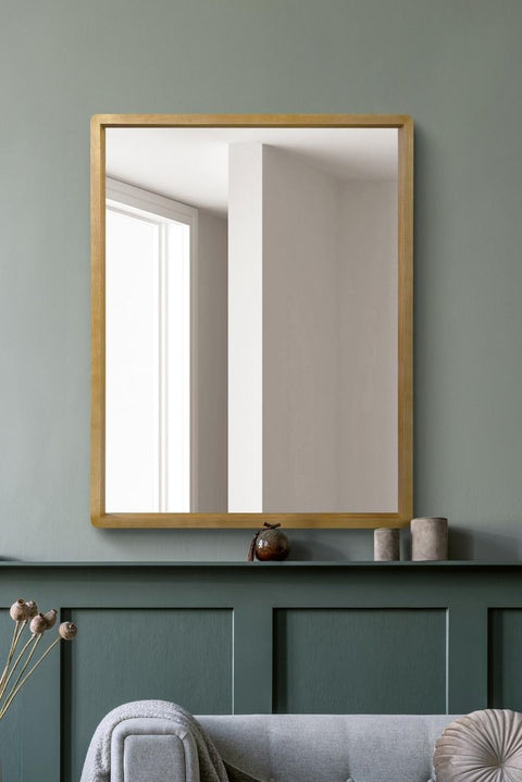 Solid Oak Framed Overmantle Wall Mirror 40" X 31" (102CM X 80CM)