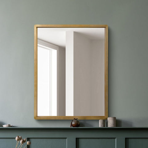 Solid Oak Framed Overmantle Wall Mirror 40" X 31" (102CM X 80CM)