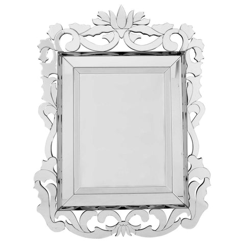 All Glass Stylised Baroque Inspired Wall Mirror 135 x 99 CM