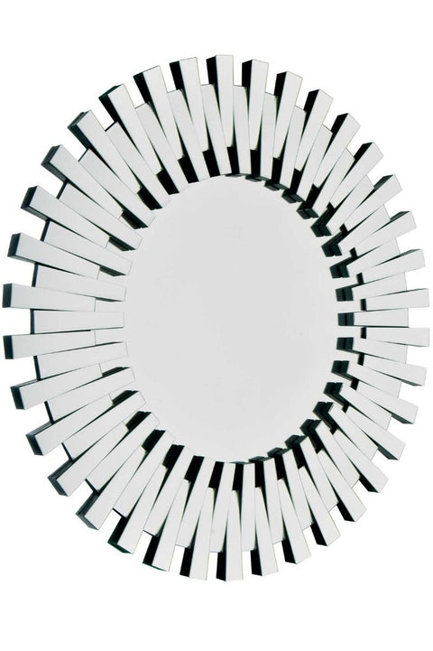 Starburst All Glass Stylised Large Round Mirror 120 x 120 CM