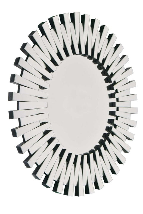 Starburst All Glass Stylised Large Round Mirror 120 x 120 CM