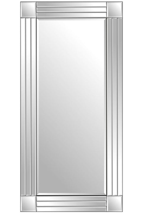 Milton All Glass Bevelled Square Corner Full Length Mirror 174 x 85 CM