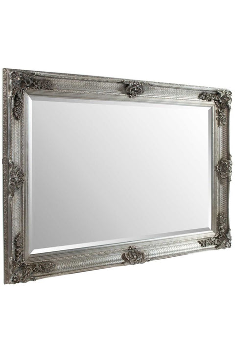 Natalia - Silver Ornate Flourish Large Wall Mirror 110 x 79 CM