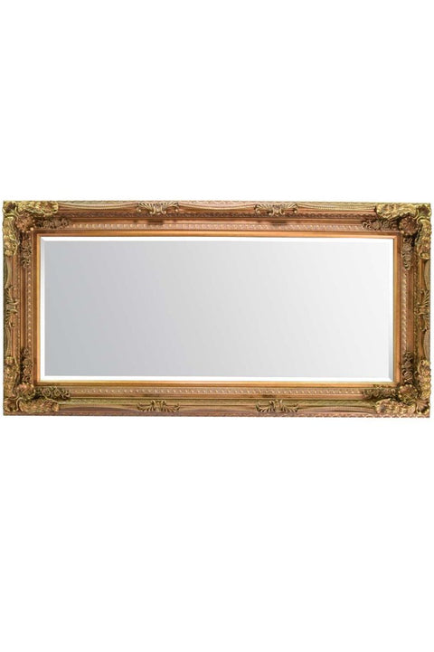 Alessandra - Carved Louis Gold Large Wall Mirror 175 x 84 CM