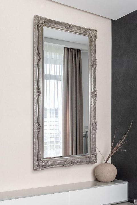 Valentina - Silver Ornate Flourish Full Length Mirror 168 x 78 CM