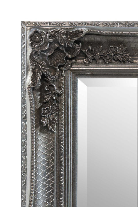 Natalia - Silver Ornate Flourish Large Wall Mirror 110 x 79 CM