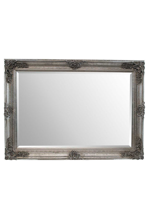 Natalia - Silver Ornate Flourish Large Wall Mirror 110 x 79 CM