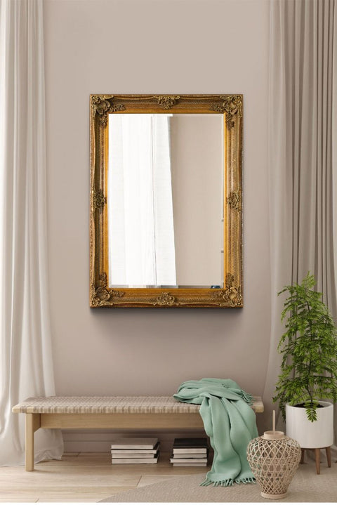 Desiree - Gold Ornate Flourish Large Wall Mirror 110 x 79 CM