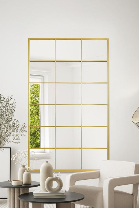 Gold Modern Window Leaner / Wall Mirror 79" X 47" (200CM X 120CM)