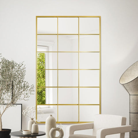 Gold Modern Window Leaner / Wall Mirror 79" X 47" (200CM X 120CM)