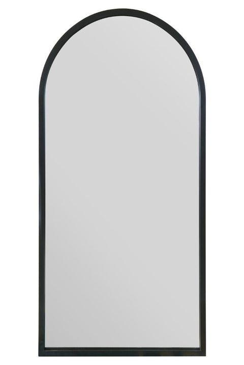 Black Metal Framed Arched Wall Mirror 47" X 23.5" (120CM X 60CM)