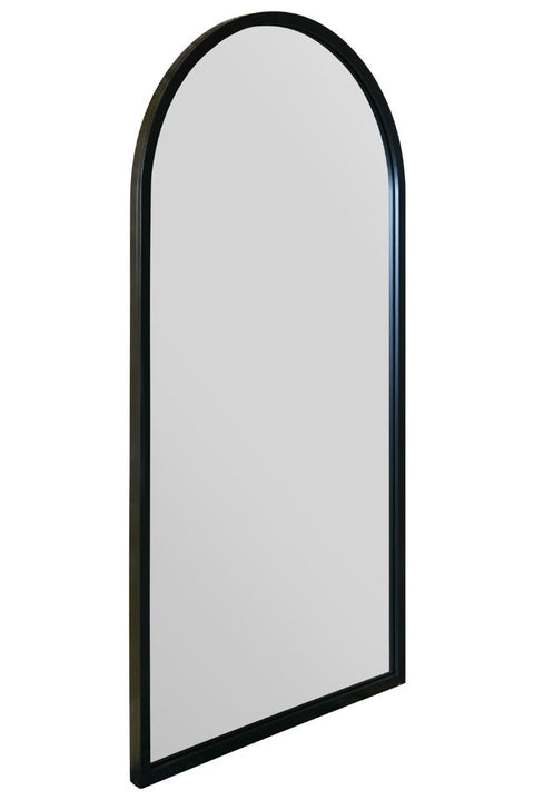 Black Metal Framed Arched Wall Mirror 47" X 23.5" (120CM X 60CM)