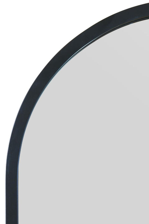 Black Metal Framed Arched Wall Mirror 47" X 23.5" (120CM X 60CM)