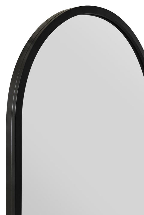 Black Metal Framed Arched Wall Mirror 47" X 23.5" (120CM X 60CM)