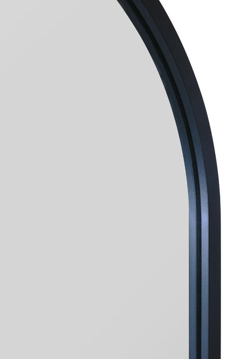 Black Metal Framed Arched Wall Mirror 47" X 23.5" (120CM X 60CM)