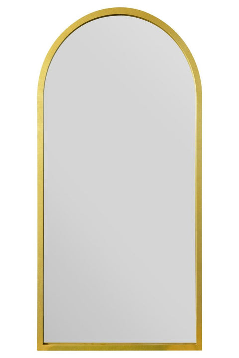 Gold Metal Framed Arched Wall Mirror 47" X 23.5" (120CM X 60CM)