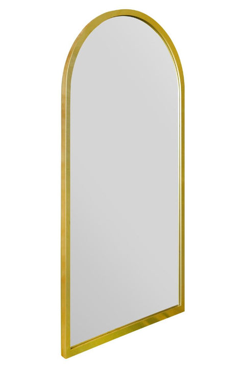 Gold Metal Framed Arched Wall Mirror 47" X 23.5" (120CM X 60CM)