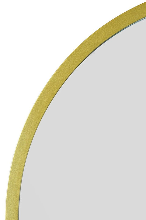 Gold Metal Framed Arched Wall Mirror 47" X 23.5" (120CM X 60CM)