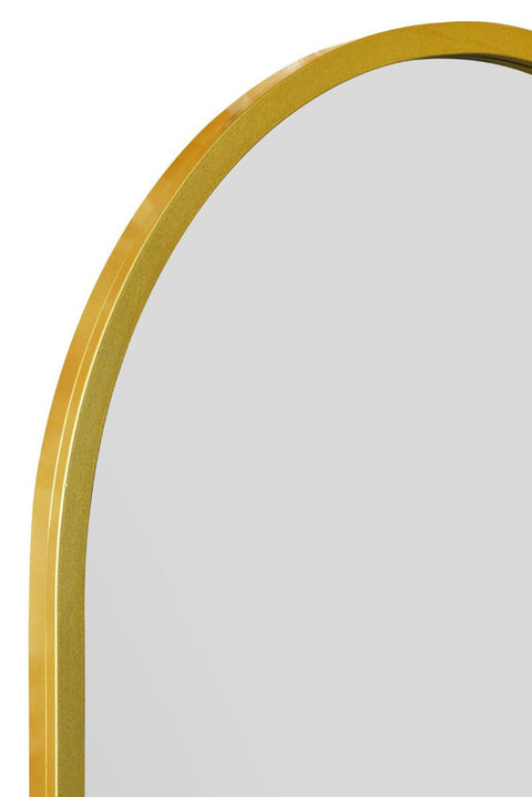 Gold Metal Framed Arched Wall Mirror 47" X 23.5" (120CM X 60CM)