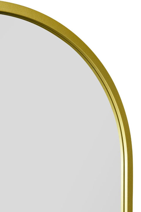 Gold Metal Framed Arched Wall Mirror 47" X 23.5" (120CM X 60CM)