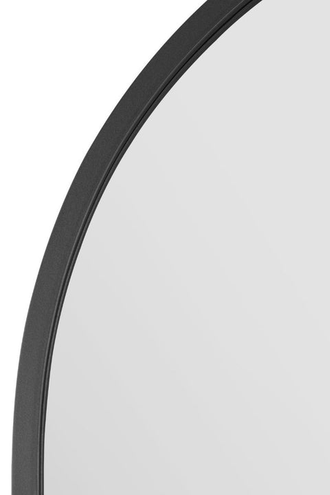 Black Framed Arched Leaner/Wall Mirror 71" X 35" (180CM X 90CM)