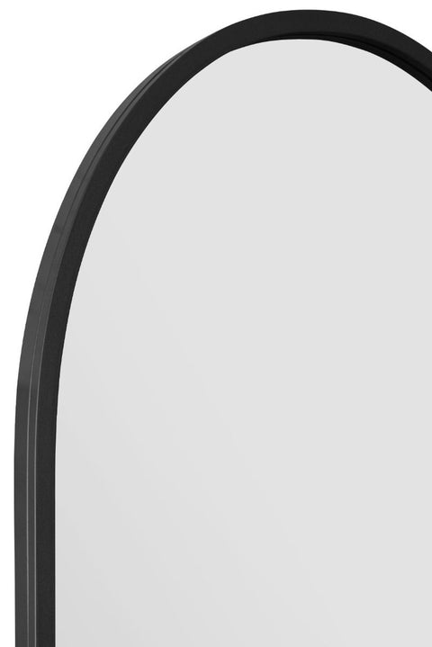 Black Framed Arched Leaner/Wall Mirror 71" X 35" (180CM X 90CM)