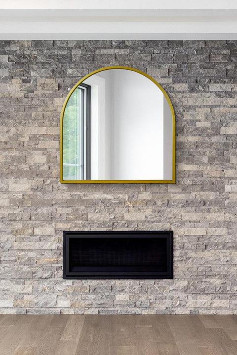 Gold Framed Arched Leaner/Wall Mirror 39" X 39" (100CM X 100CM)