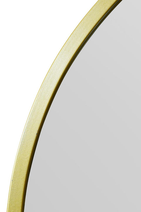 Gold Metal Framed Arched Wall Mirror 49" X 35" (125CM X 90CM)