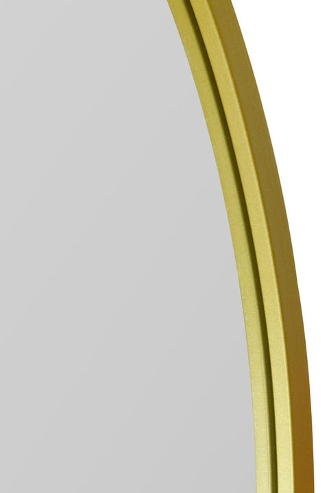 Gold Metal Framed Arched Wall Mirror 49" X 35" (125CM X 90CM)